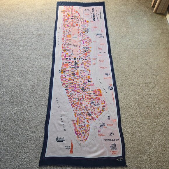 NWOT kate spade Map of Manhattan Scarf - Picture 12 of 12